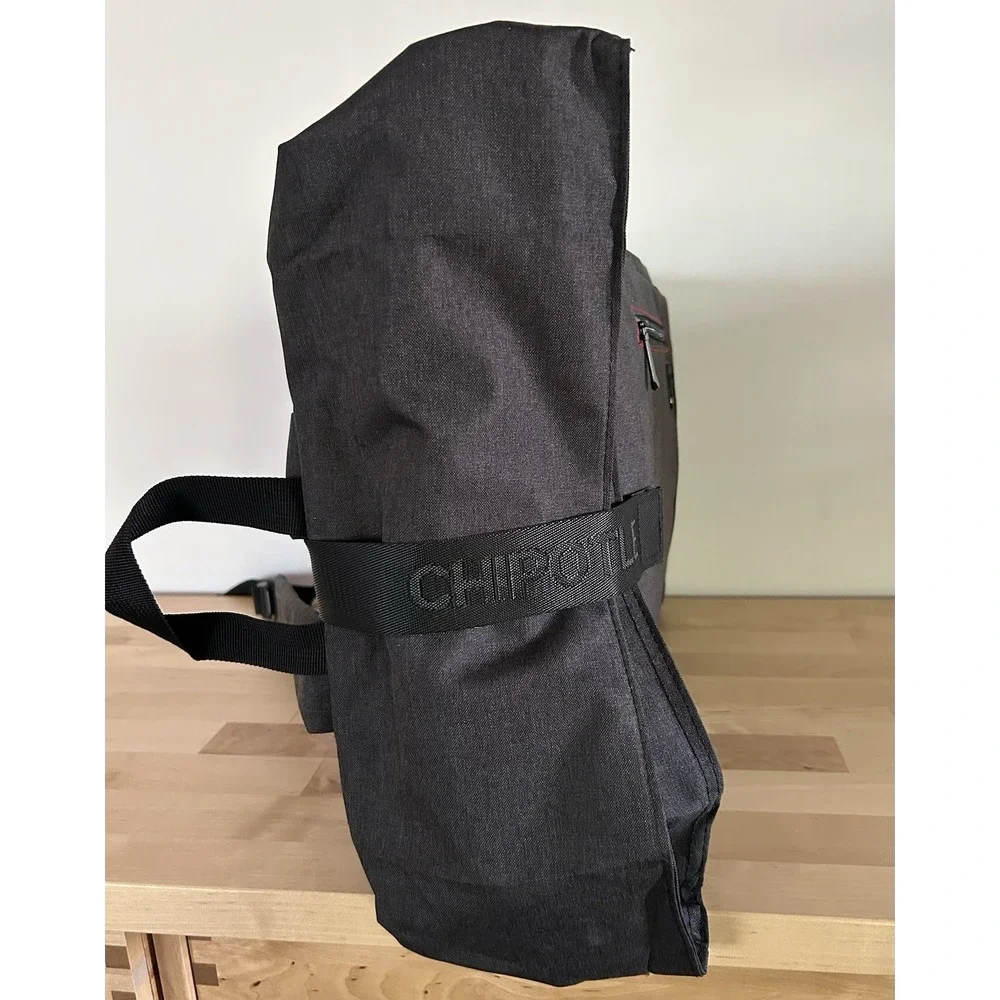 Chipotle RollTop Backpack Gray Ltd Ed Employee Gift SpellOut Fastfood Streetwear